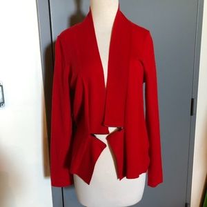 Leroy & Perry Red Wool Long Sleeve Open Cardigan L